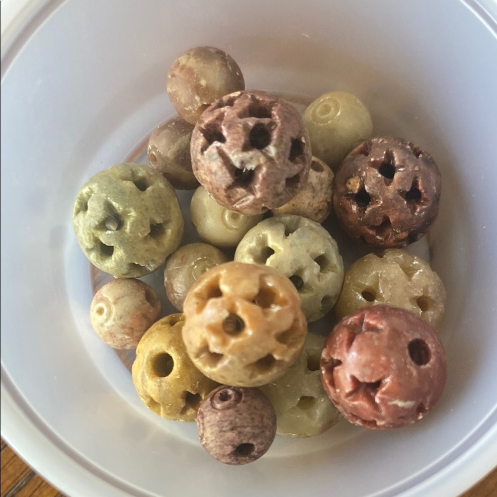 18 PIECES Soapstone Ornate Beads
